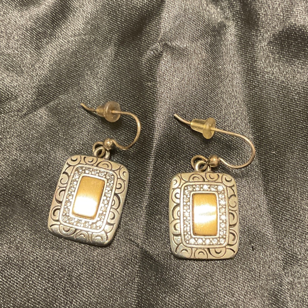 Brighton  rhythms Gold and Silver Patterned Earrings